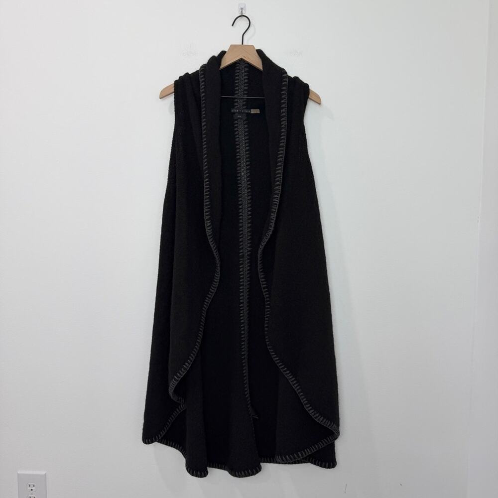 Alice + Olivia Quinn Cascading Circle Vest Black Alpaca Wool Medium Large
